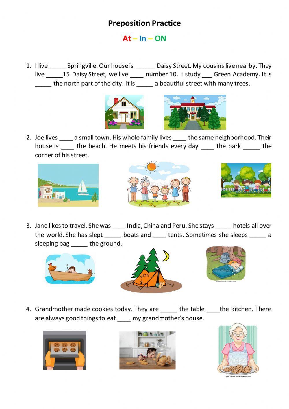 Place Prepositions (at,in,on)