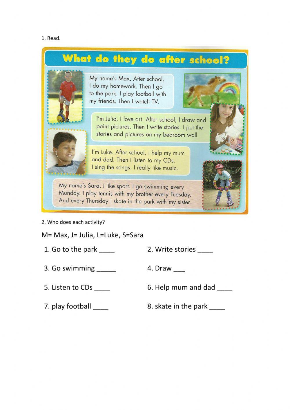 Activities after school