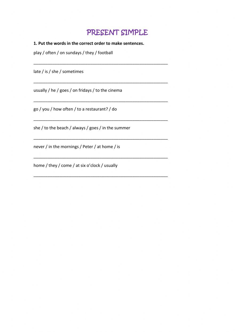 Present simple + reading