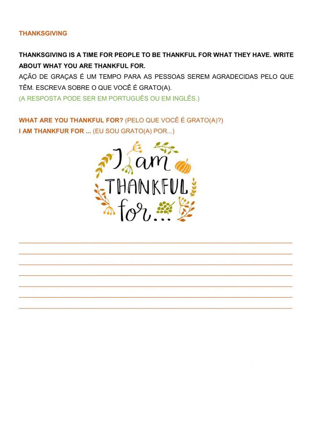 WHAT IS THANKSGIVING? Escola Juvelina