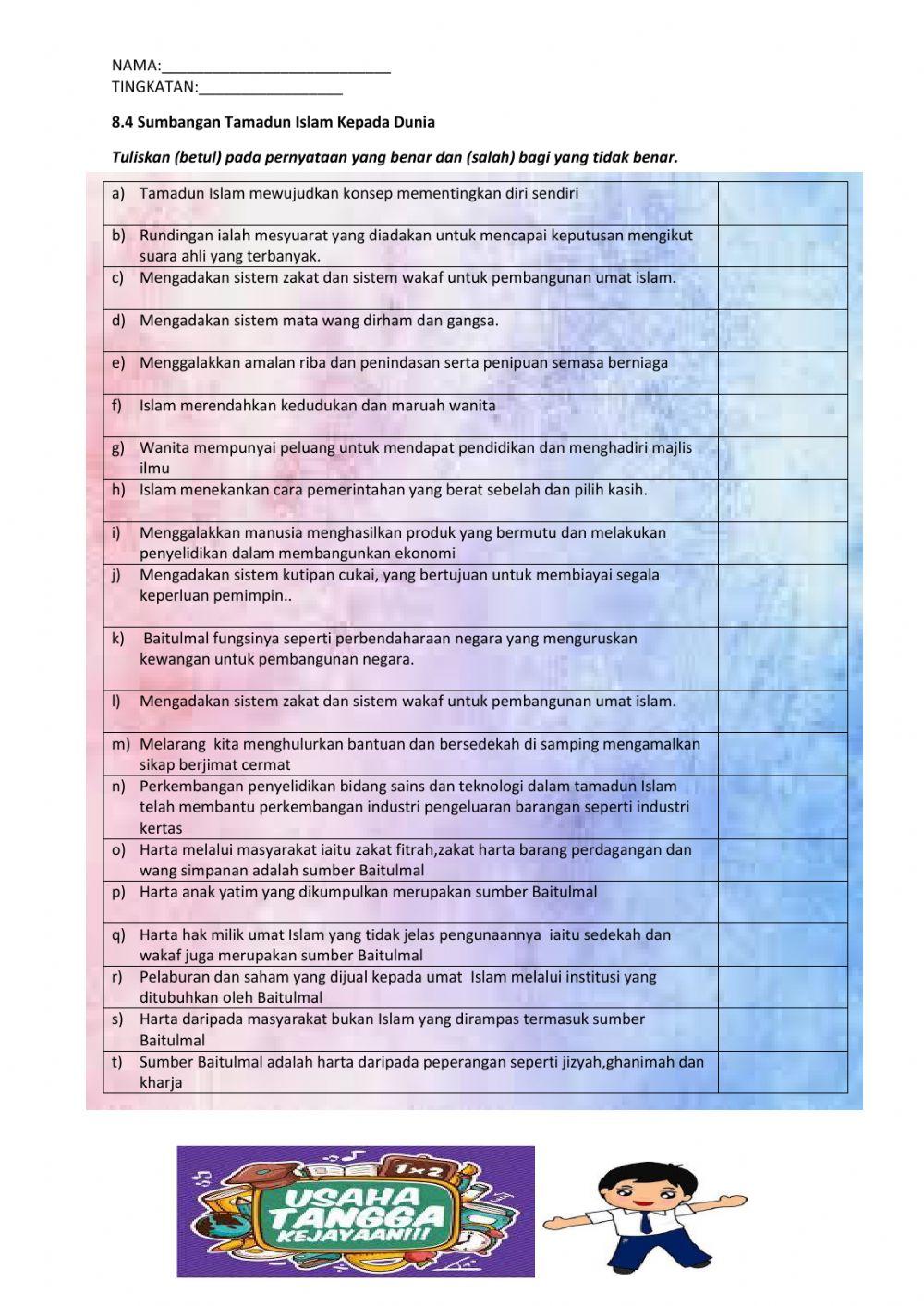8.4 Sumbangan Tamadun Islam Kepada Dunia