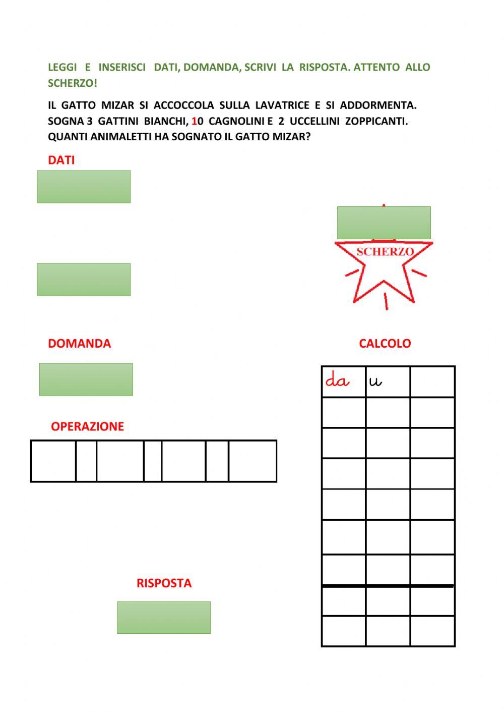 Problema : addizione o sottrazione?
