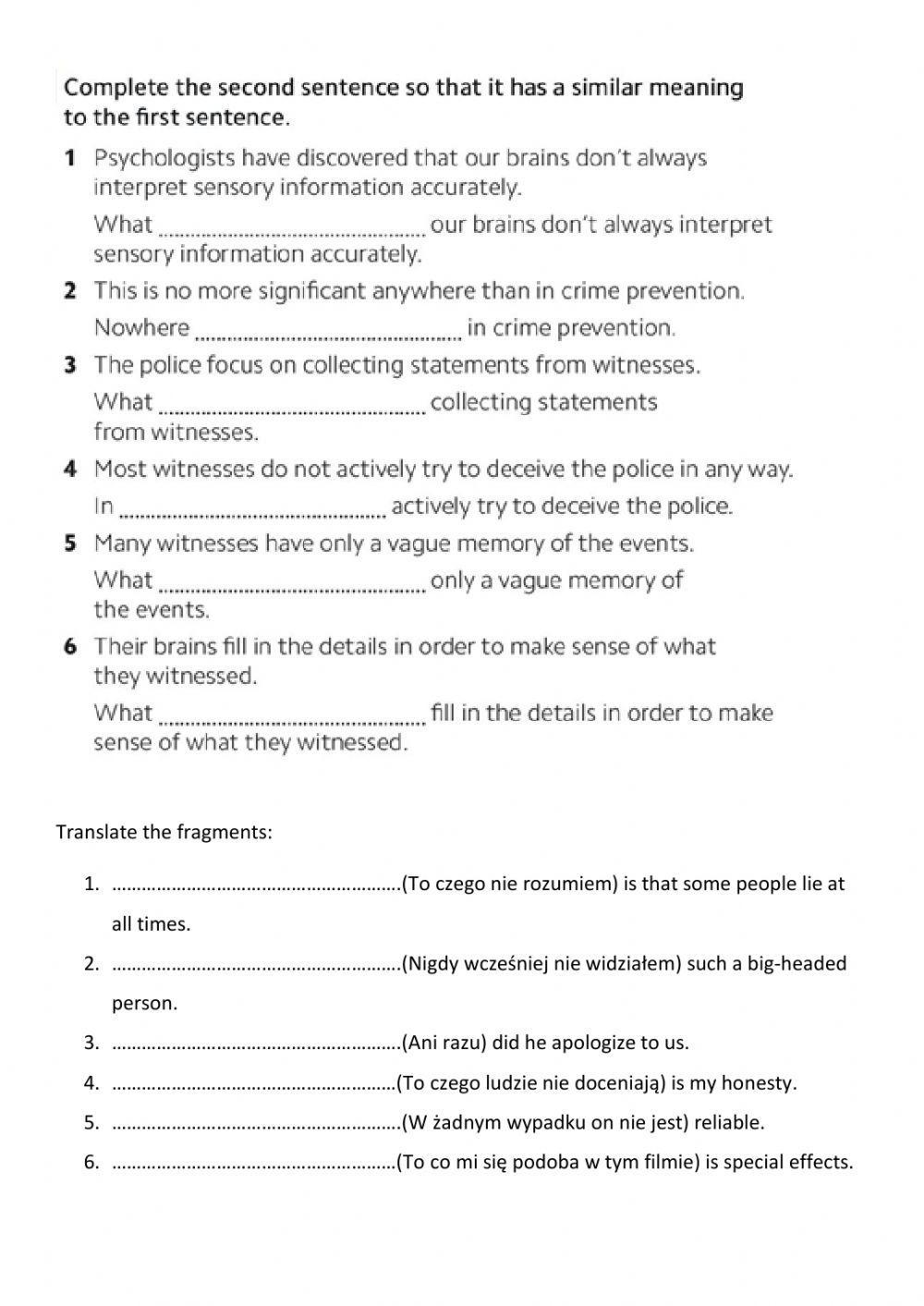 Cleft sentences, inversion
