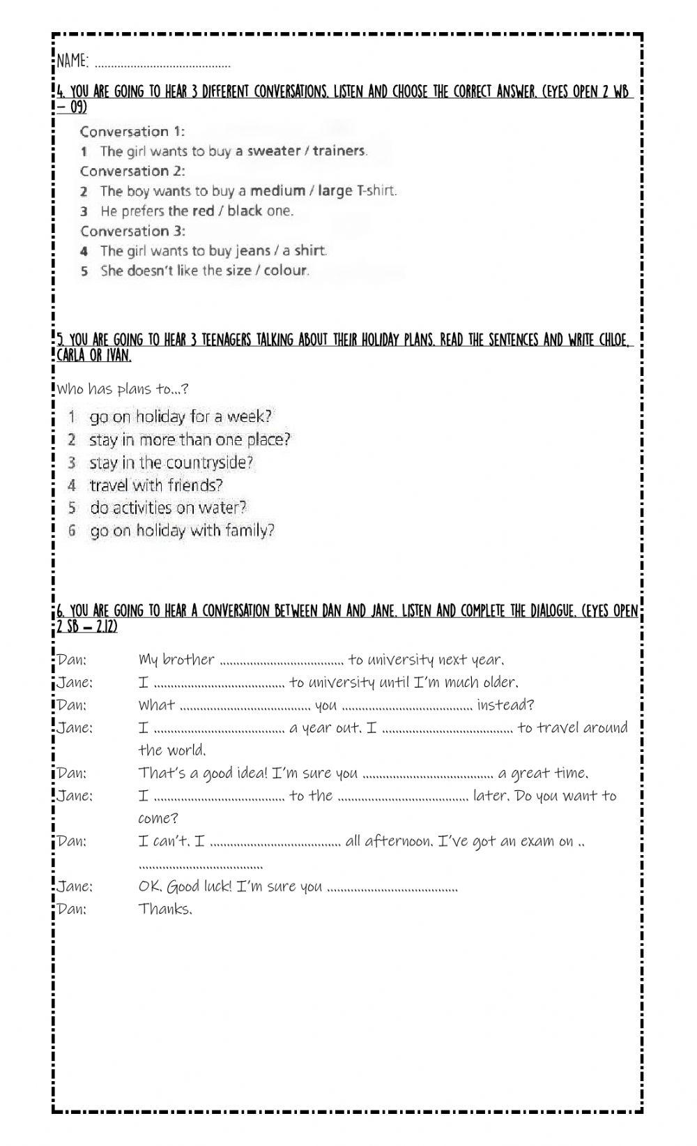 Final exam 5th listening