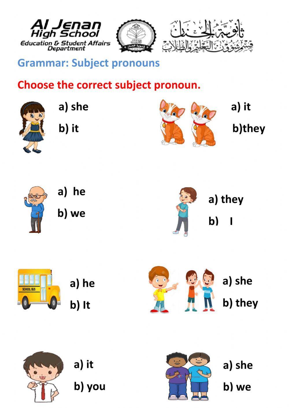 Subject pronouns