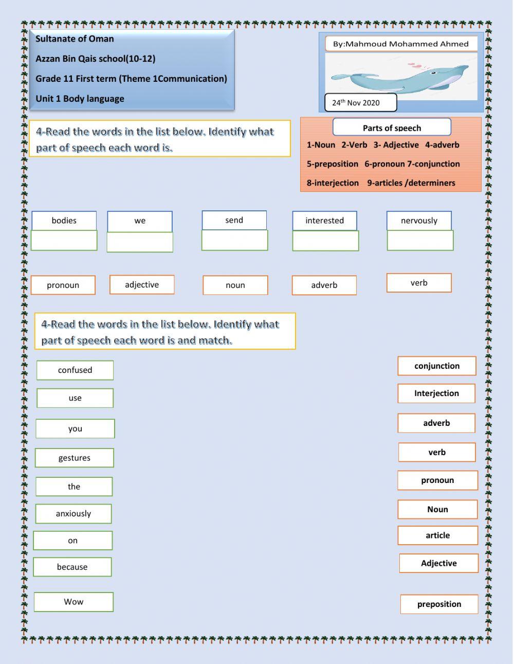 Grade 11 Body language