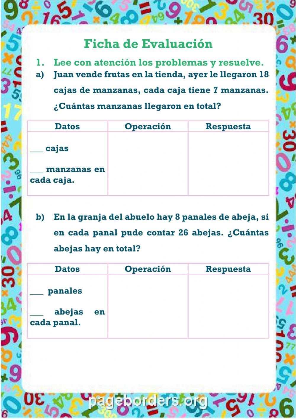 Problemas de multiplicación