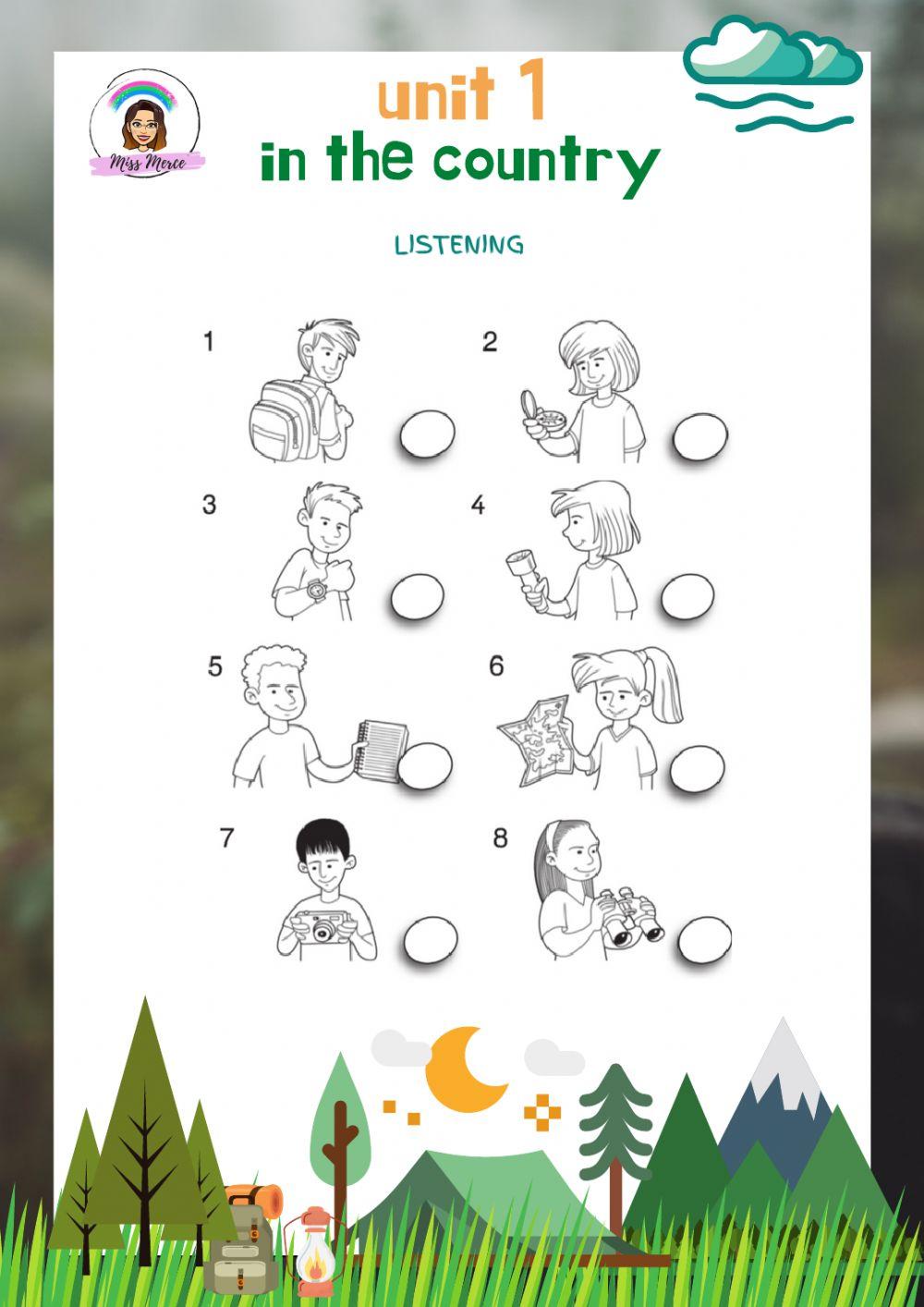 Explorers Level 3 Unit 1 Adapted Listening: In the country