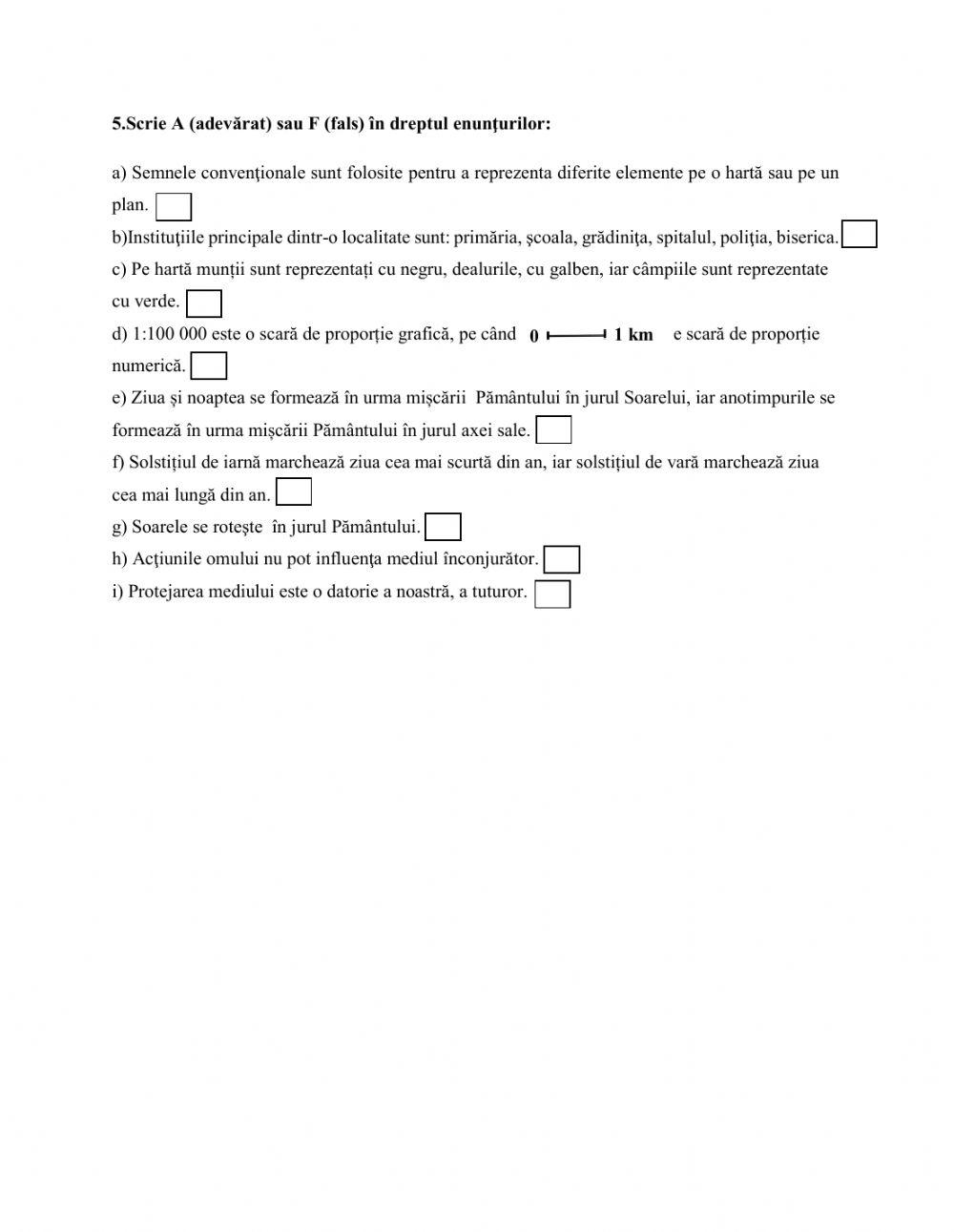 Evaluare - Orizontul local și cel apropiat