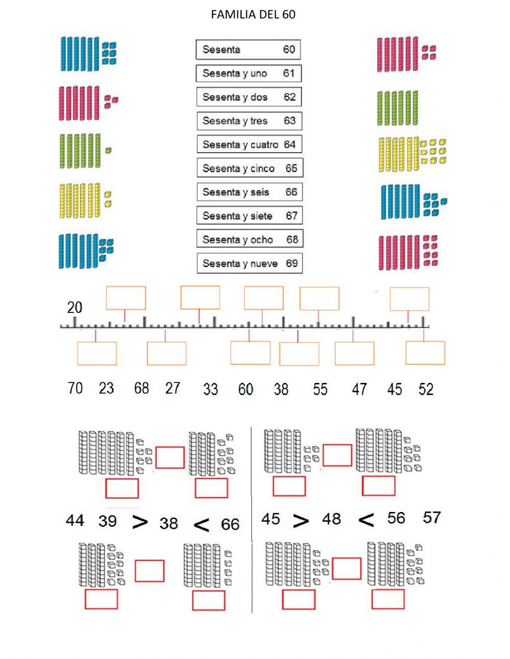 Numeracion: familia del 60