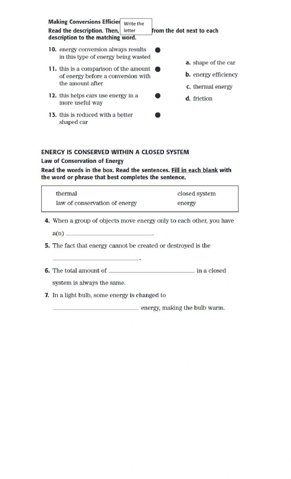 Conservation of Energy