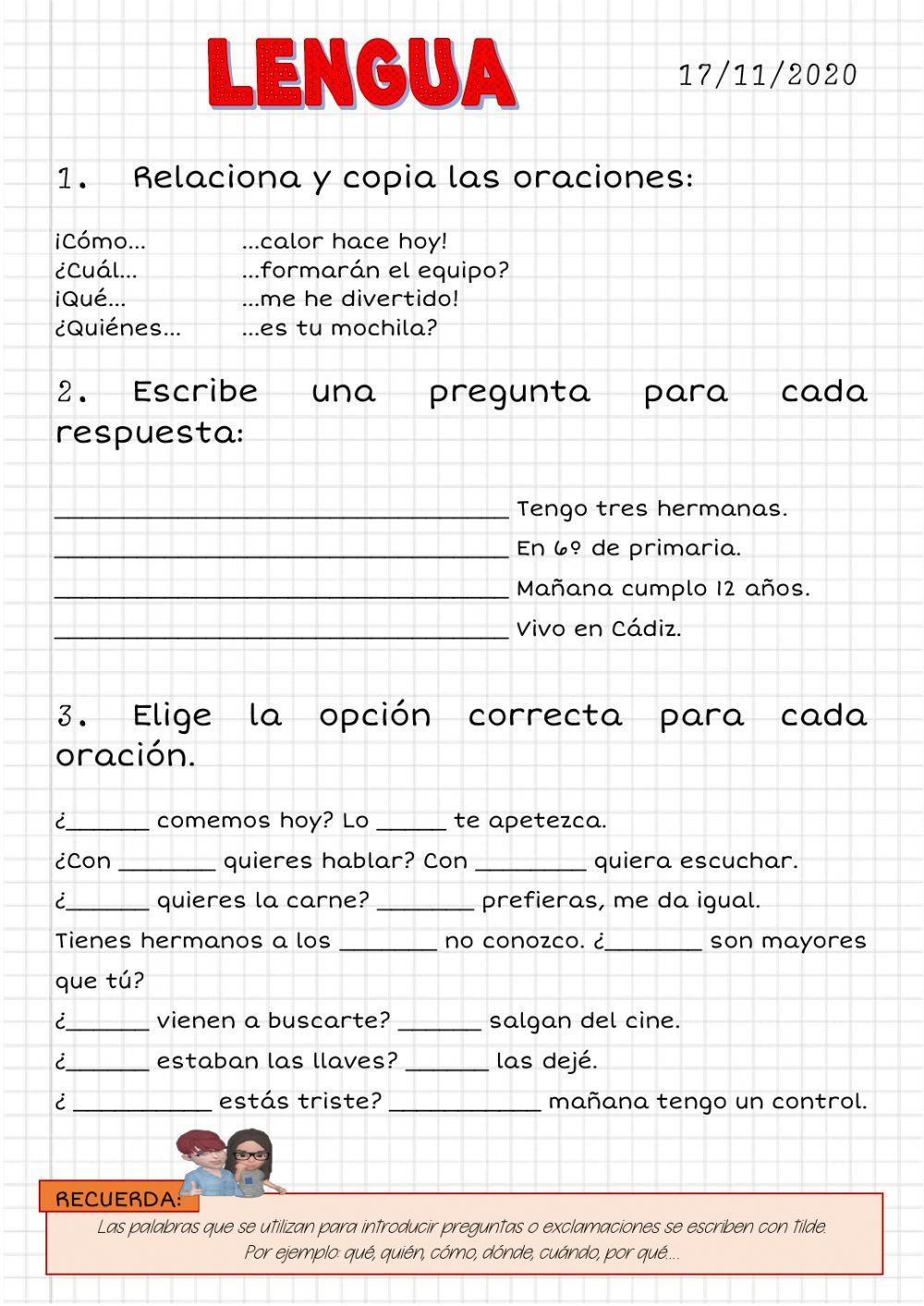 Otras palabras con tilde