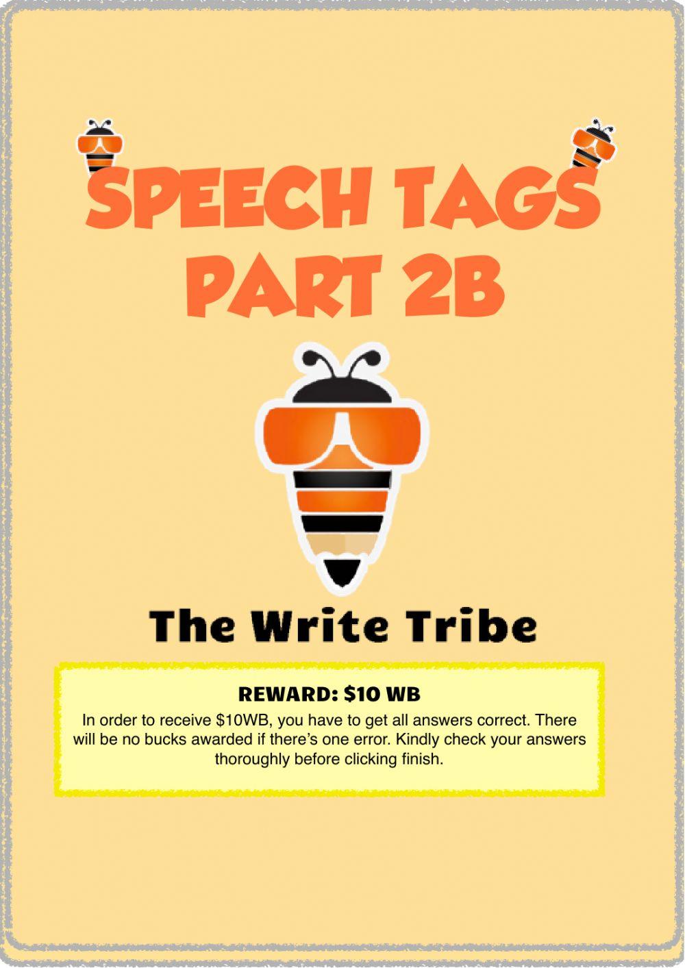 Speech Tags workbook P2 Part B