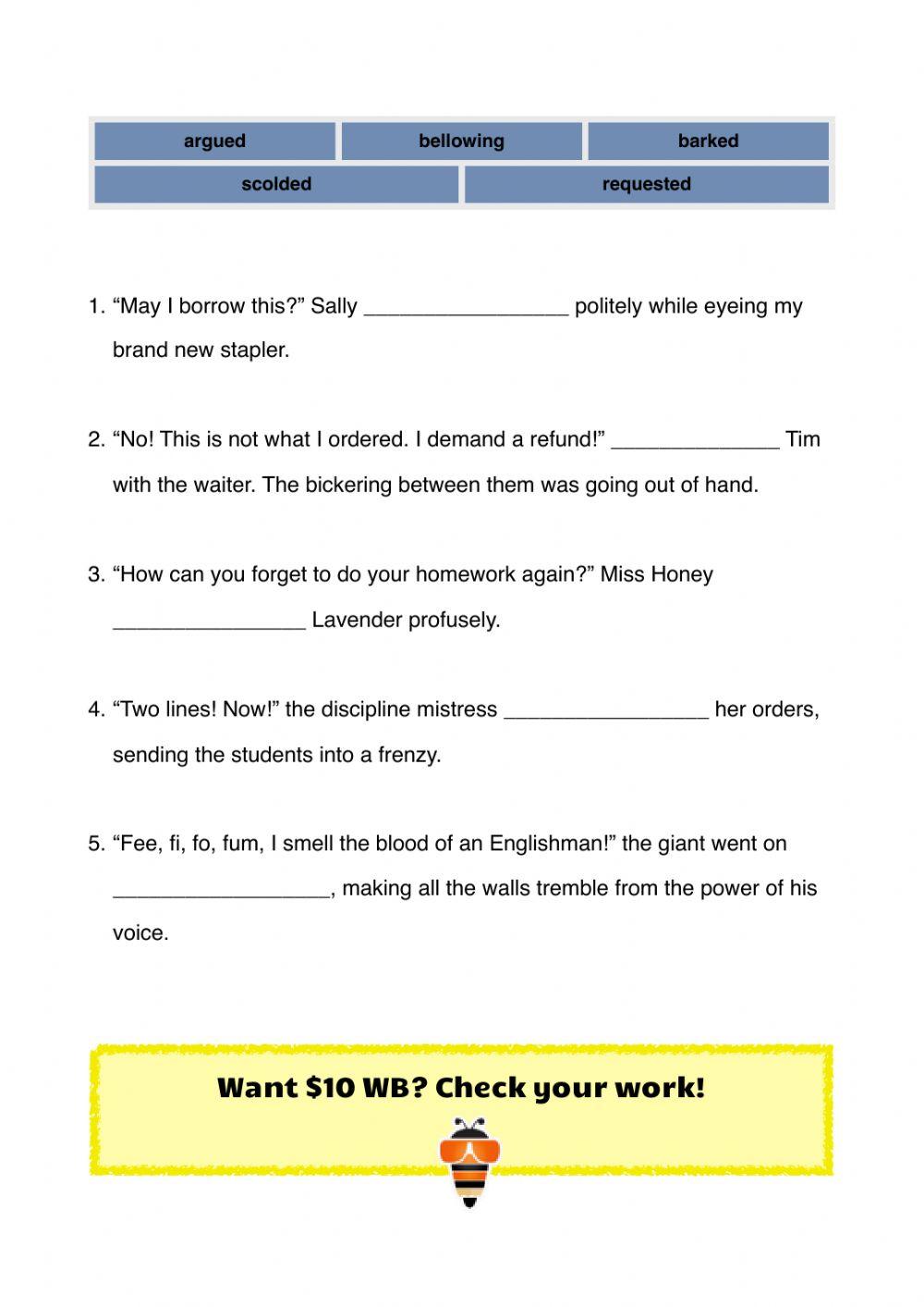 Speech Tags workbook P2 Part B