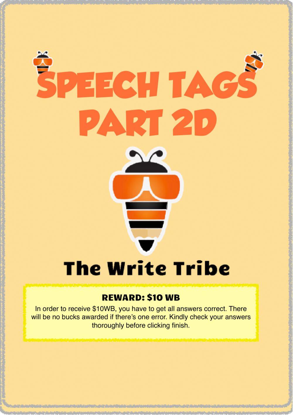 Speech Tags workbook P2 Part D