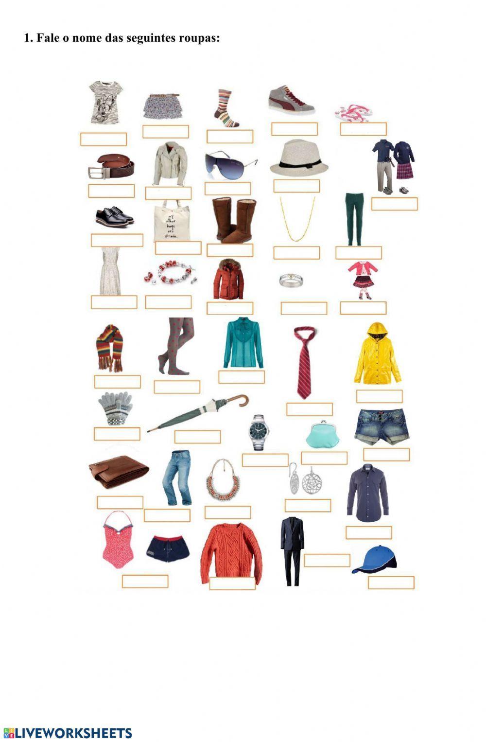 Roupas e descrição