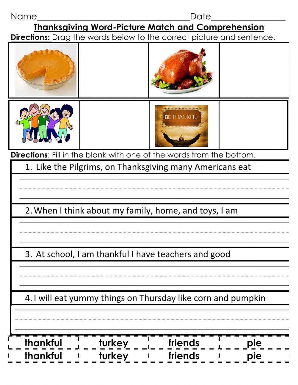 thanksgiving-match-and-sentence-fill-in-worksheet-live-worksheets