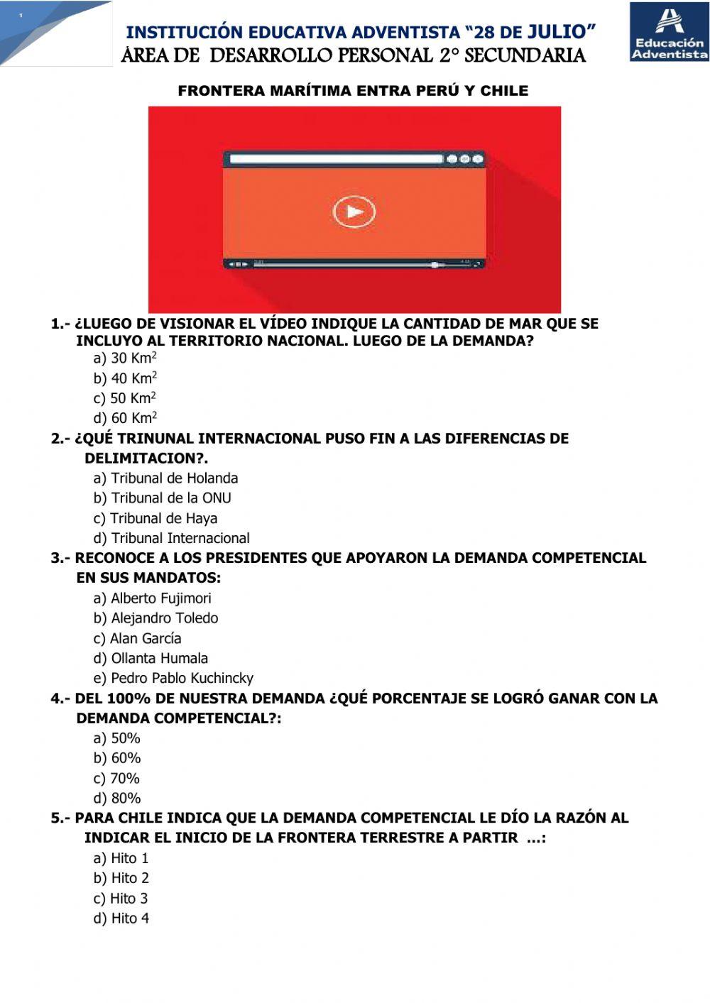 Problema maritimo perú chile