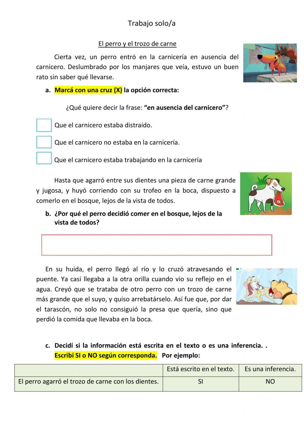 Comprensión lectora online exercise for 2° | Live Worksheets