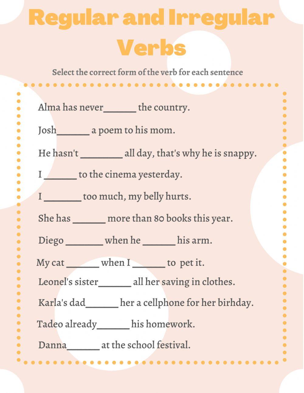 Regular & Irregular Verbs