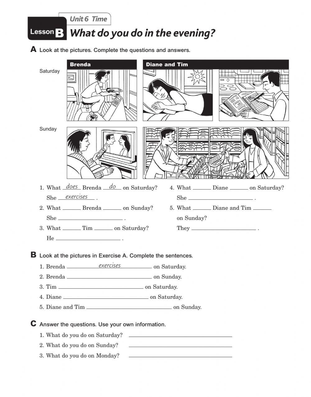 What do you do in the evening?