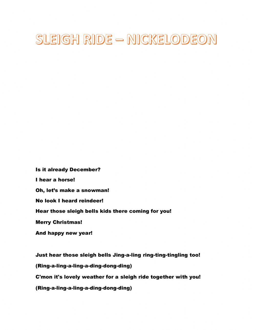 Sleigh ride - nickelodeon 2