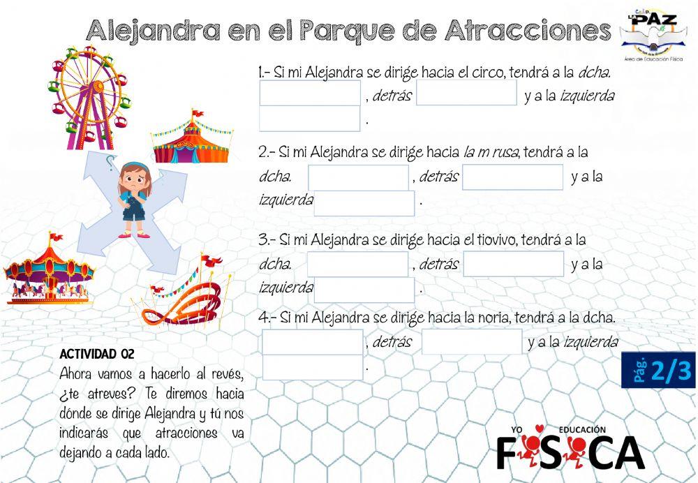 Alejandra en el parque de atracciones