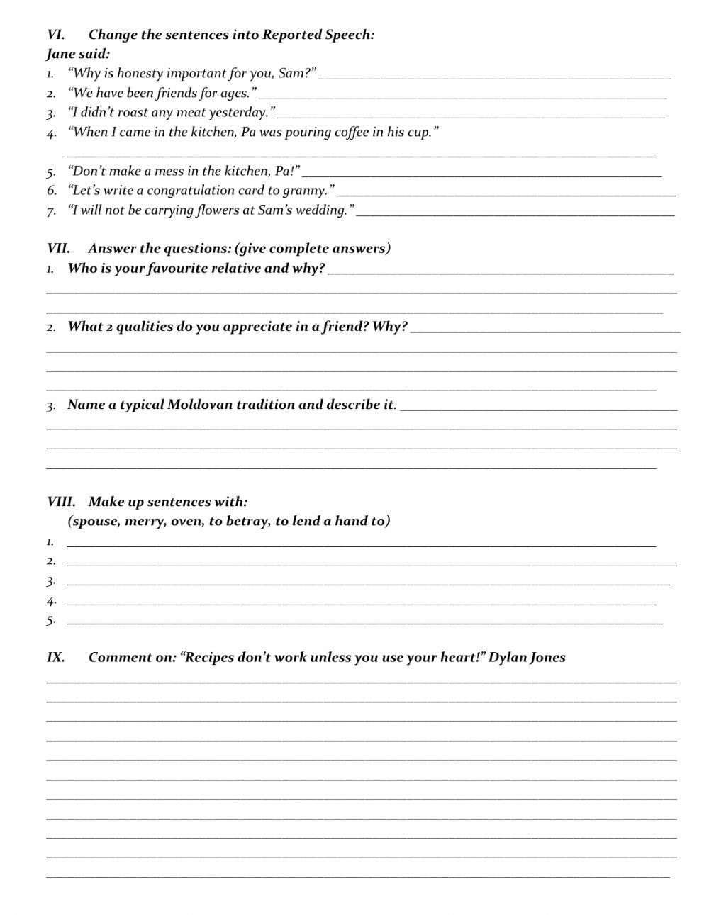 Test on Unit 2 worksheet Live Worksheets