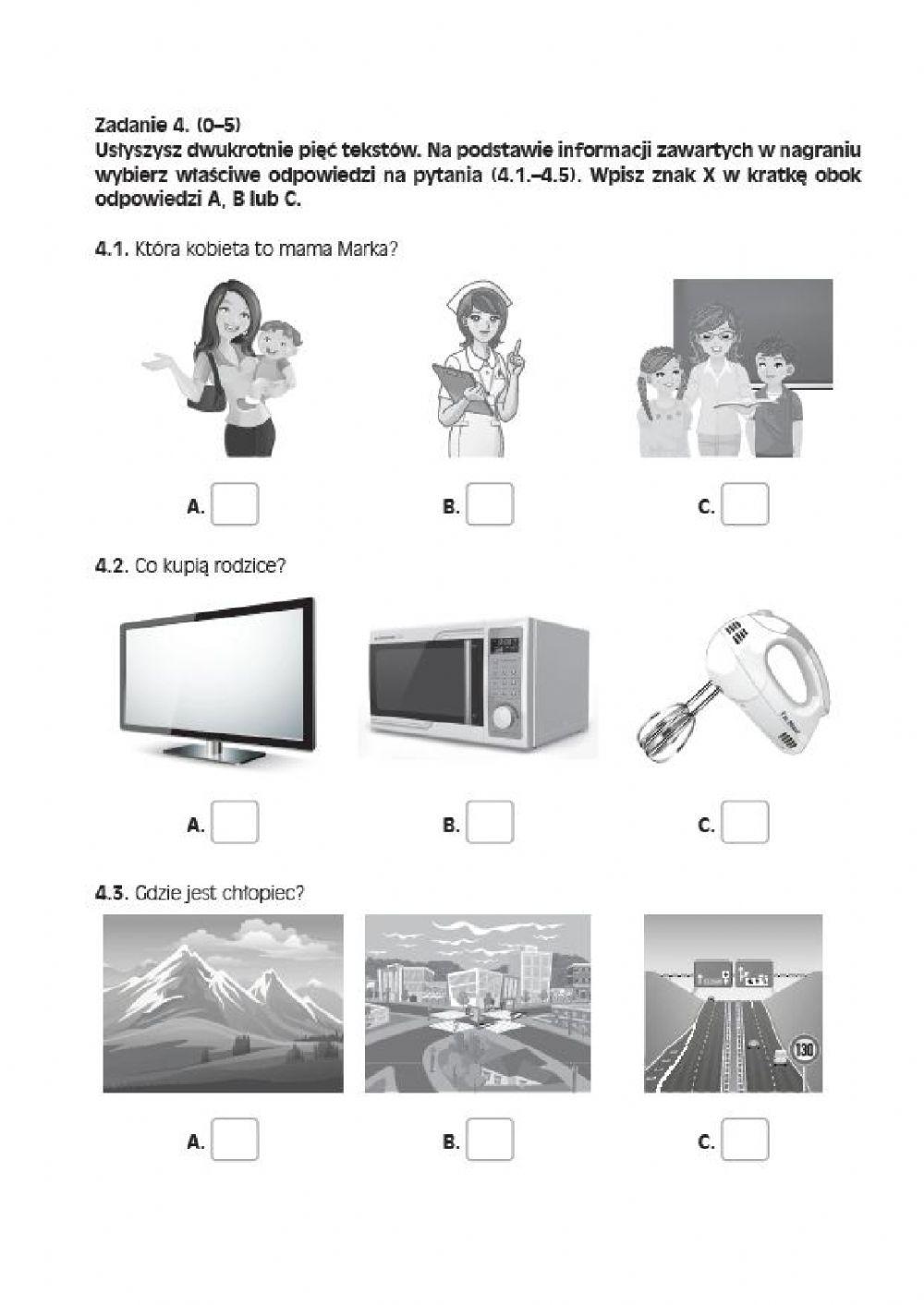 Team Up Plus Klasa 4 Podręcznik Team Up Plus 3 listening and reading test worksheet | Live Worksheets