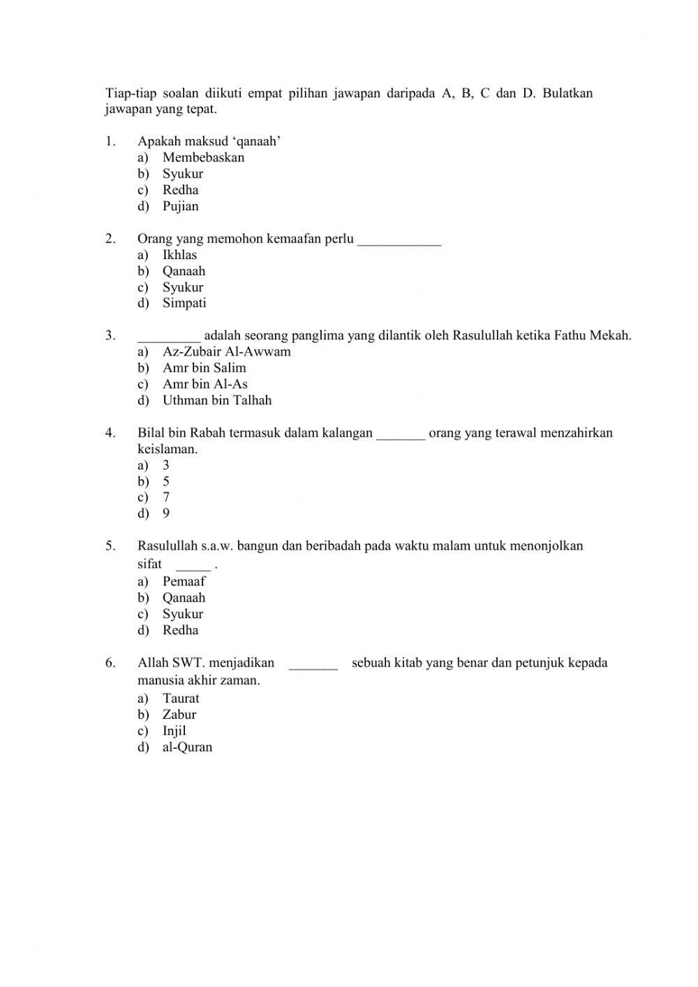 PENDIDIKAN ISLAM PT3 bahagian a