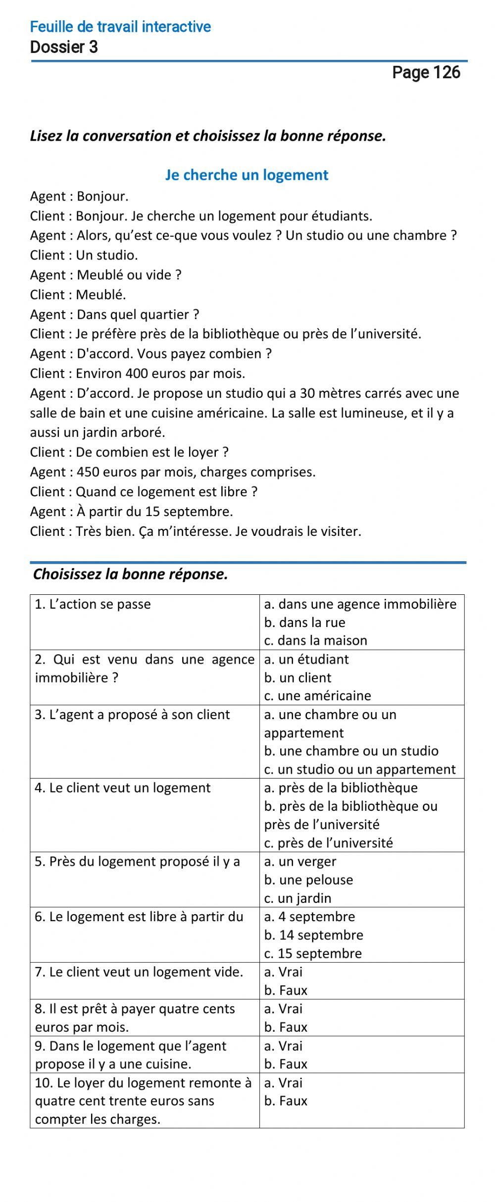 Le français-10 (повыш.)-Dossier 3-Page 126