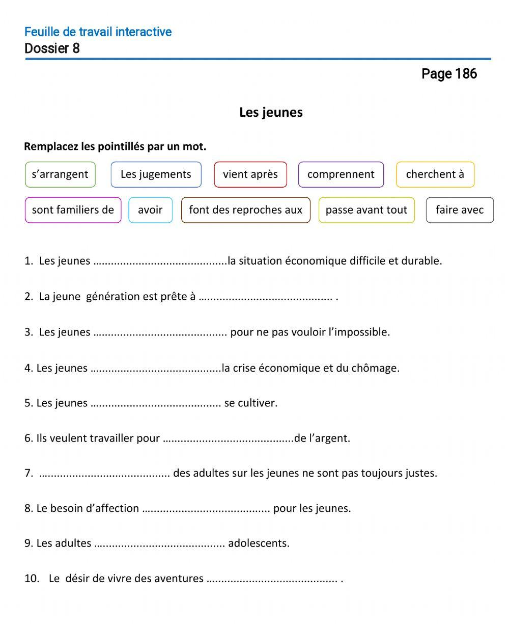 Le français-10 (повыш.)-Dossier 8-Page 186