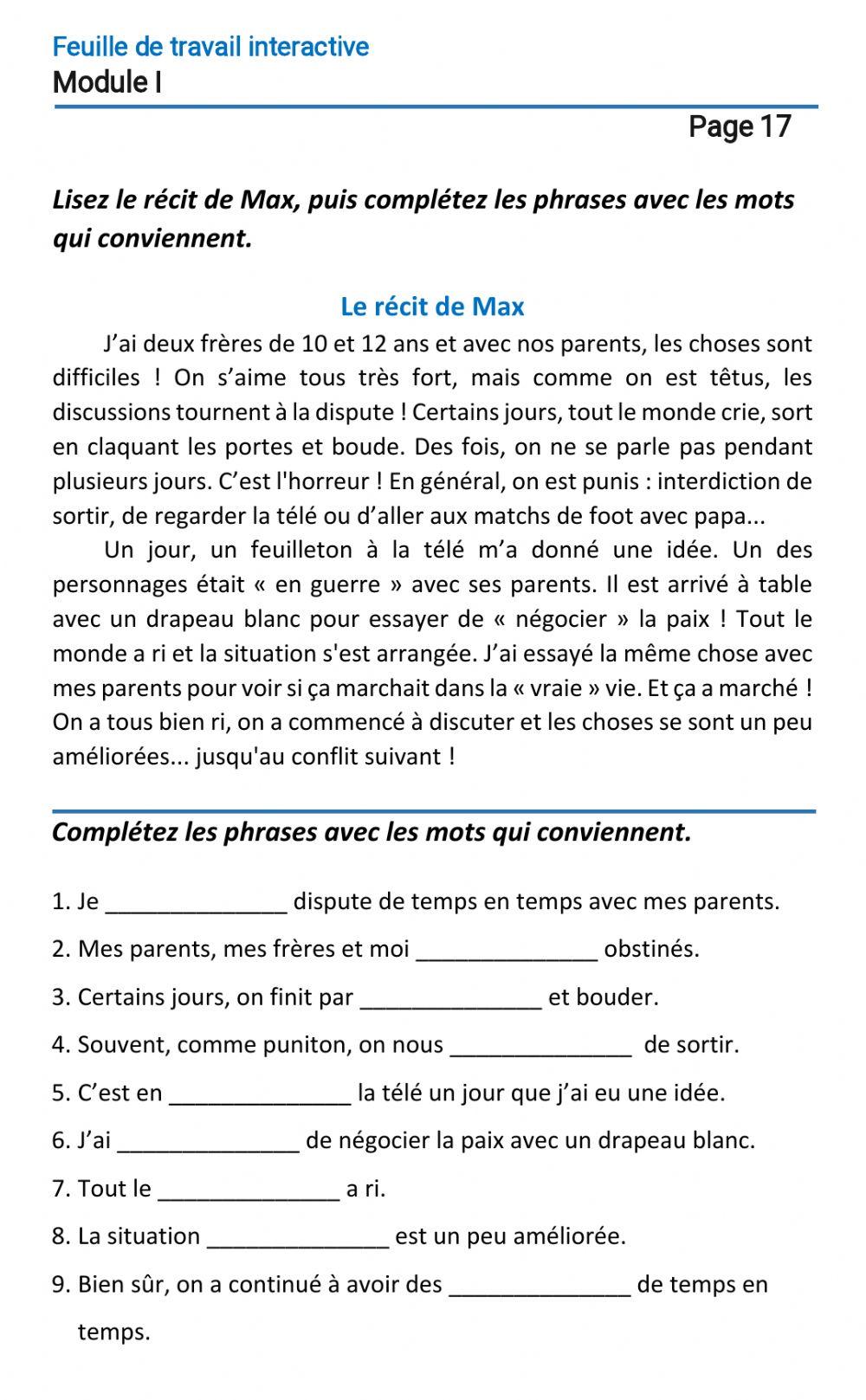Le français-11-Module 1-Page 17
