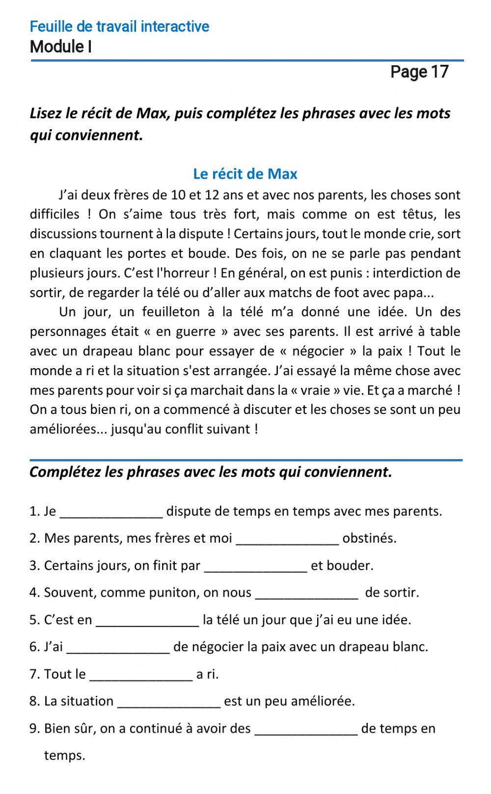 Le français-11-Module 1-Page 17 Le français-11-Module 1-Page 17