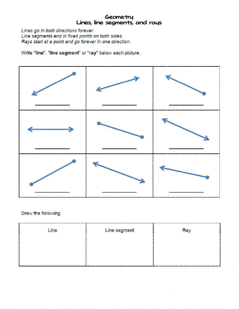 Line, line segment, and ray