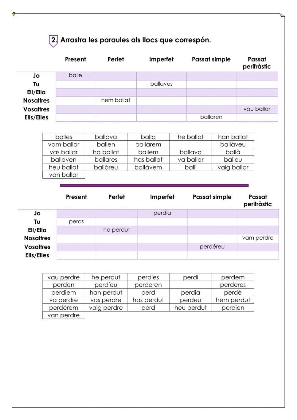 Exercicis verbs indicatiu (valencià)