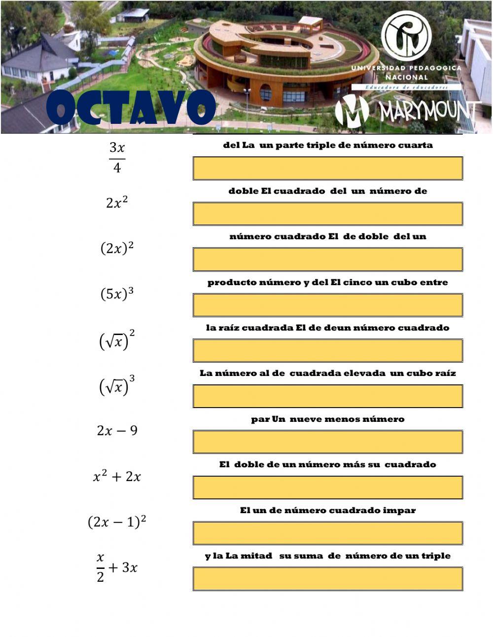 Representación verbal vs representación algebraica