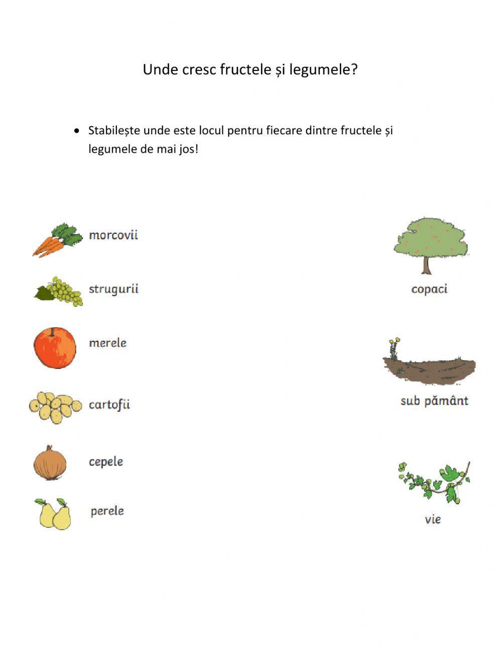 Unde cresc fructele și legumele?