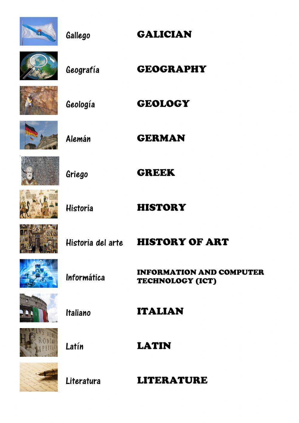 Subjects - Listen and repeat