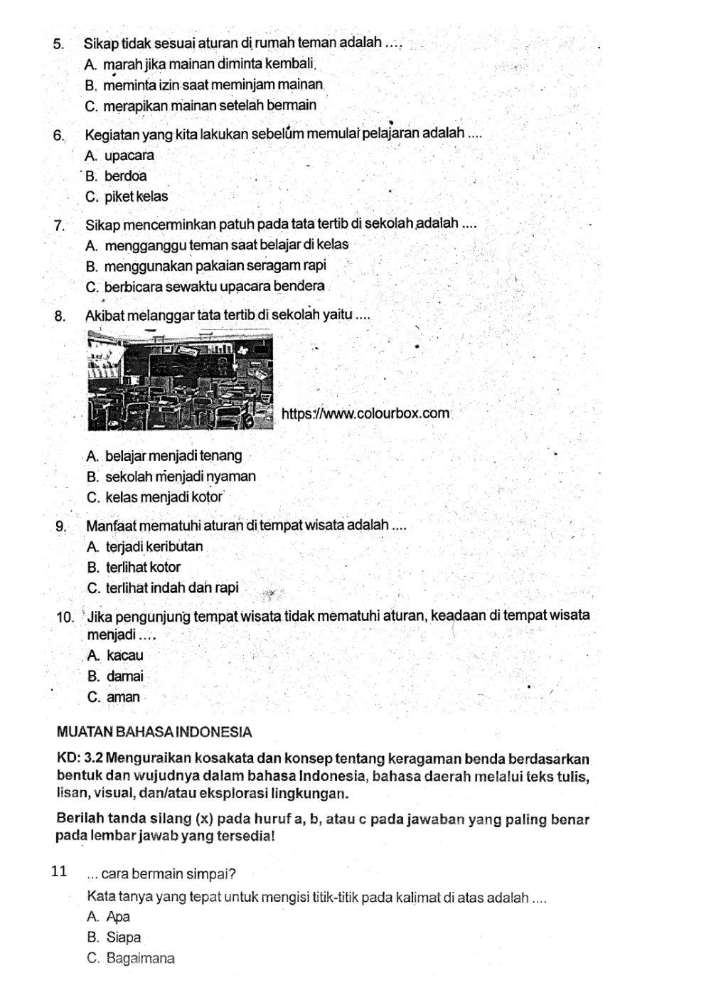 Latihan PAS Tema 2 Kelas 2 PPKn & BINDO S1