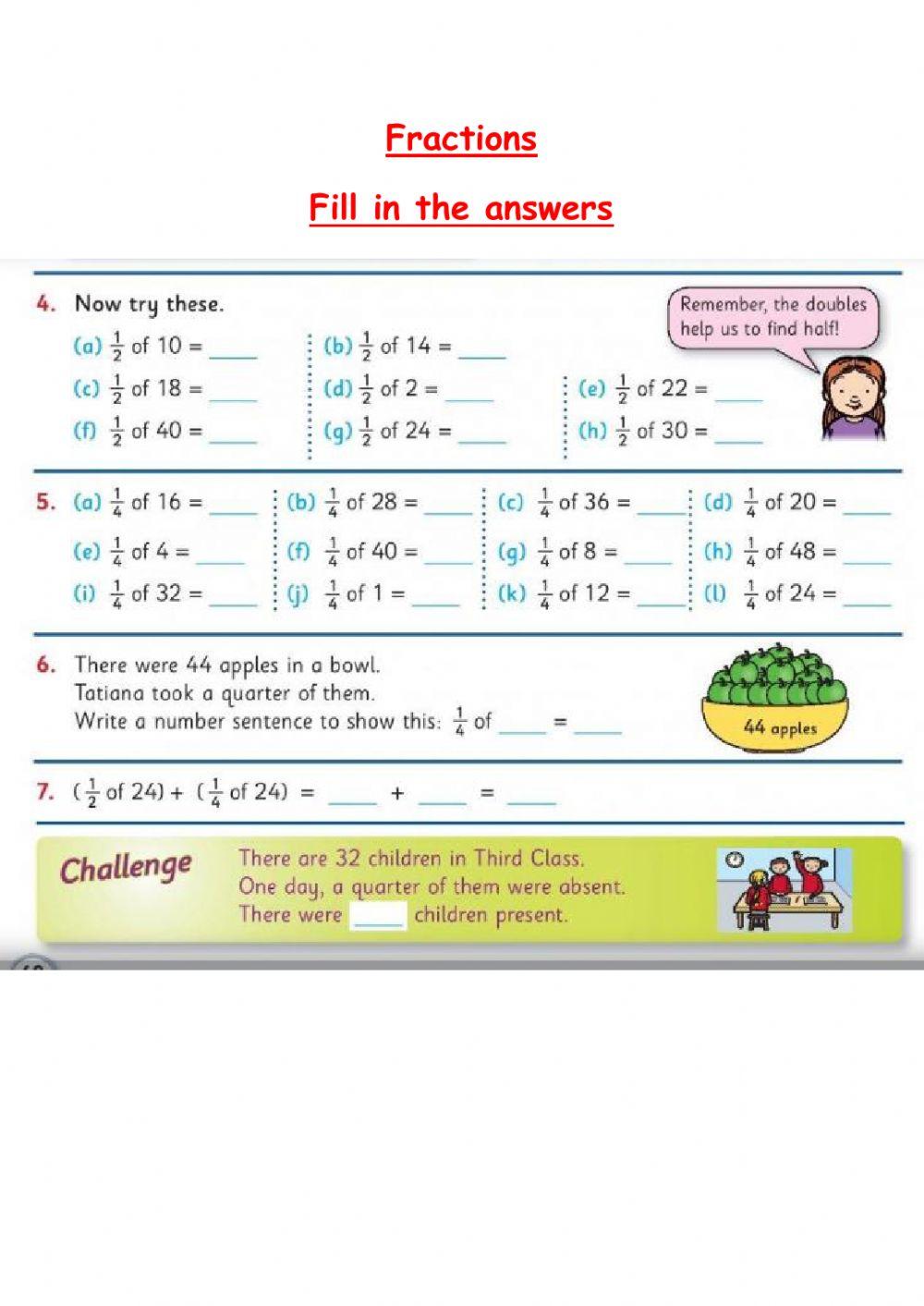 Fraction of a number