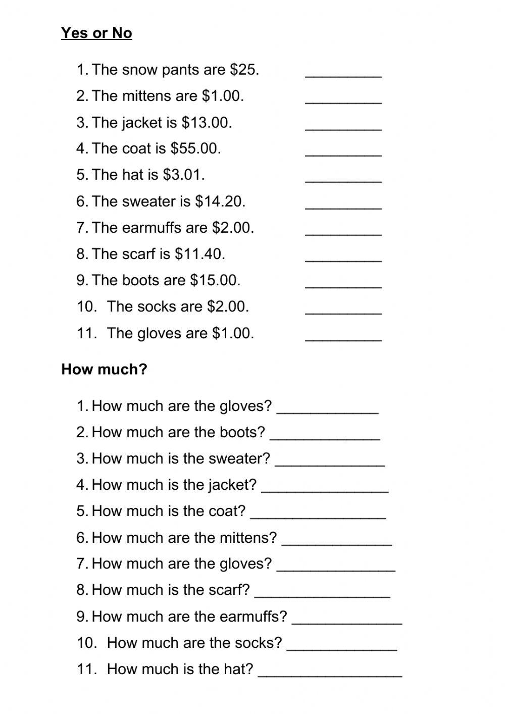 Winter clothes - read the flyer