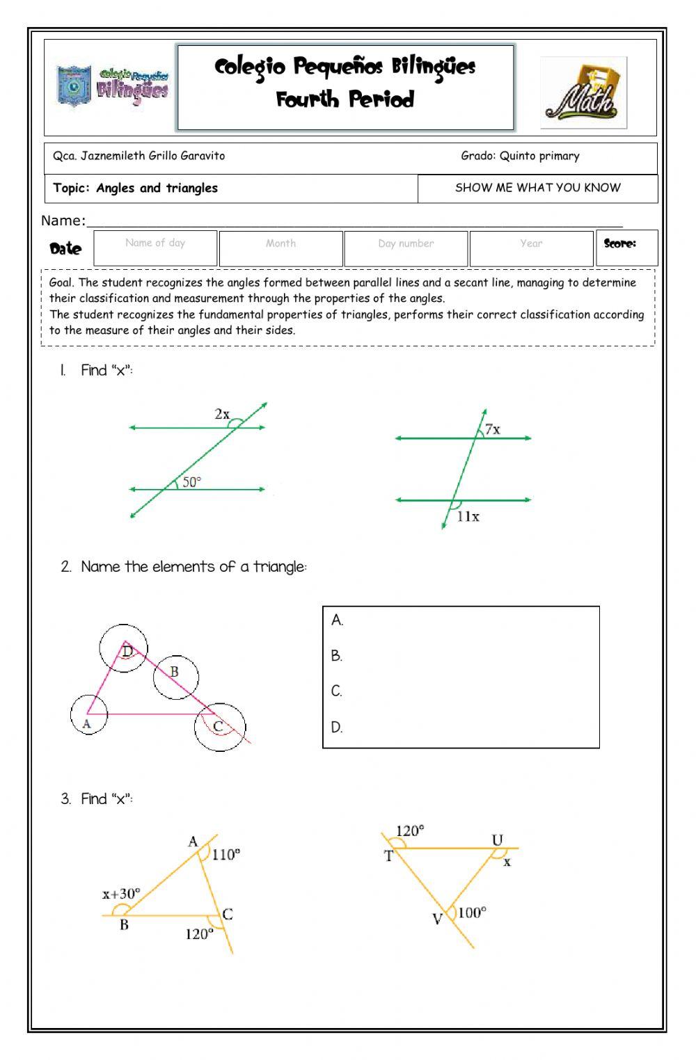 Show me what you know - Angulos -fifth grade- fourth term -2020