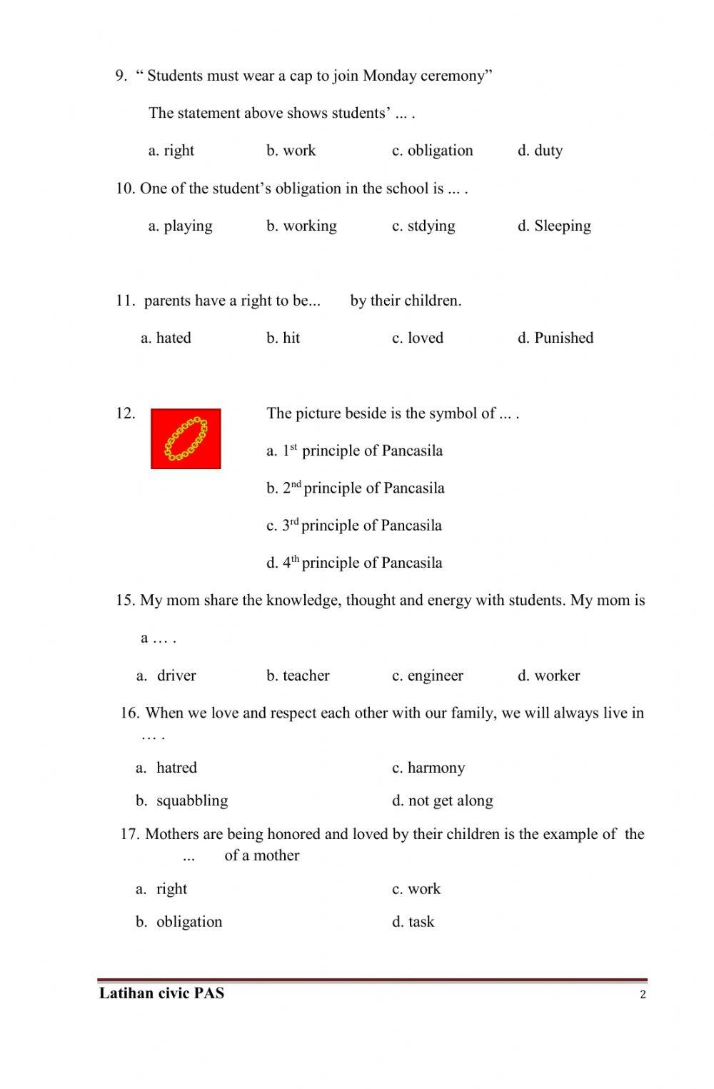 Exercise for PAS Civic