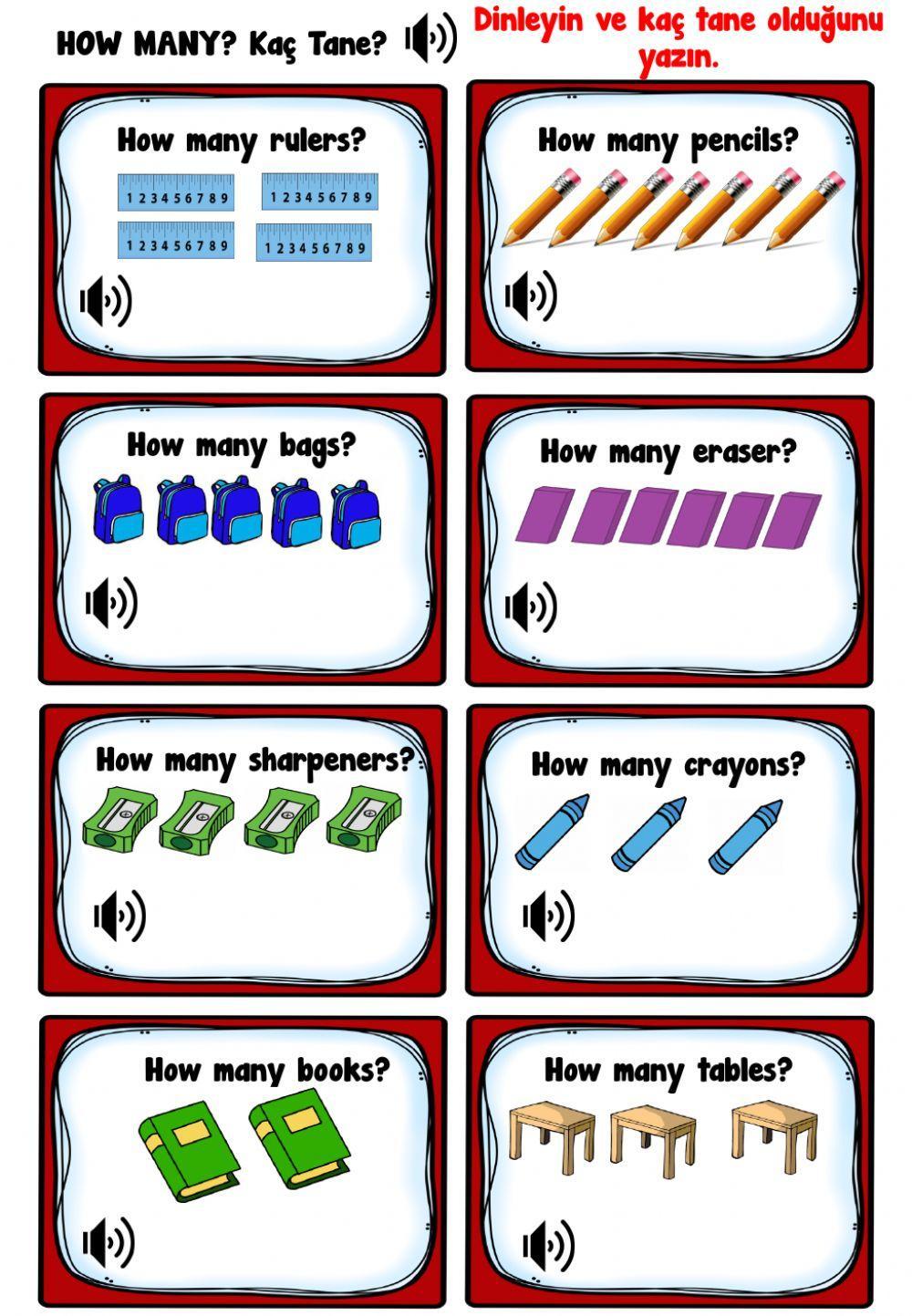 Classroom Objects Listening