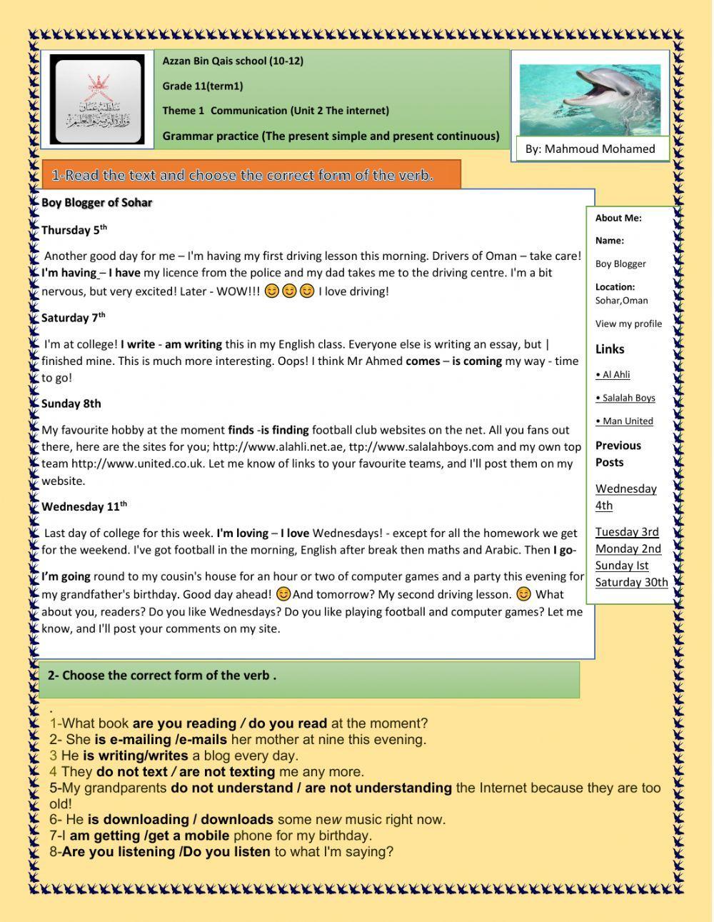 Present simple and present continuous