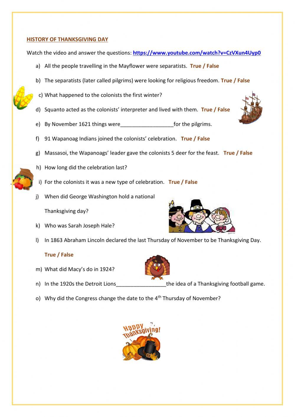 History of Thanksgiving Day History of Thanksgiving Day