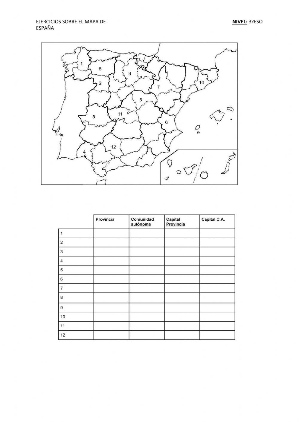 Mapa de españa - 3ºESO