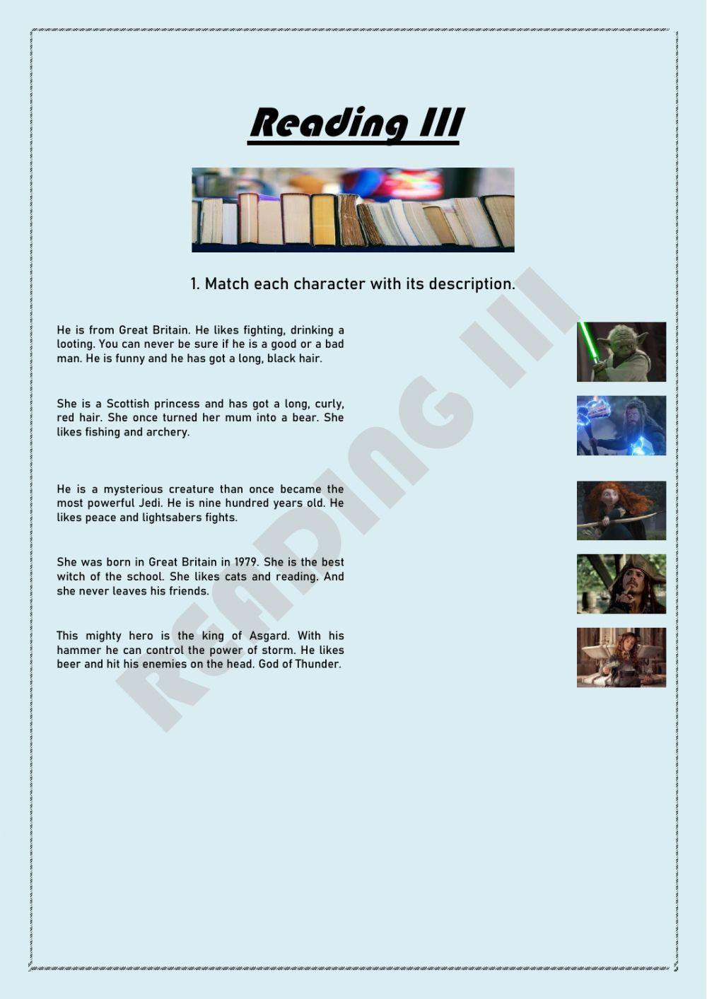 Reading III - 6º primaria