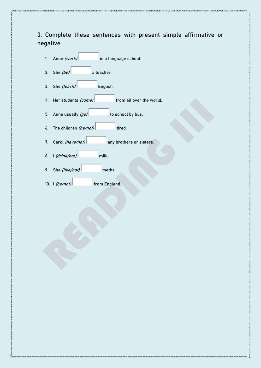 Reading III - 6º primaria